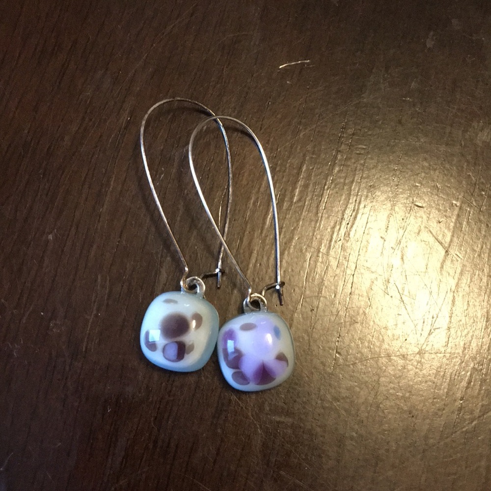 Artsy glass marble earrings